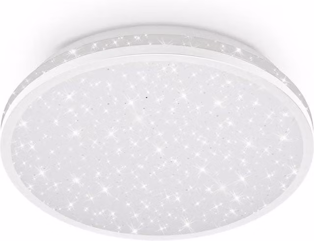 Briloner White LED Ceiling Light with Star Effect, IP44 Rated for Bathroom and Hallway Use