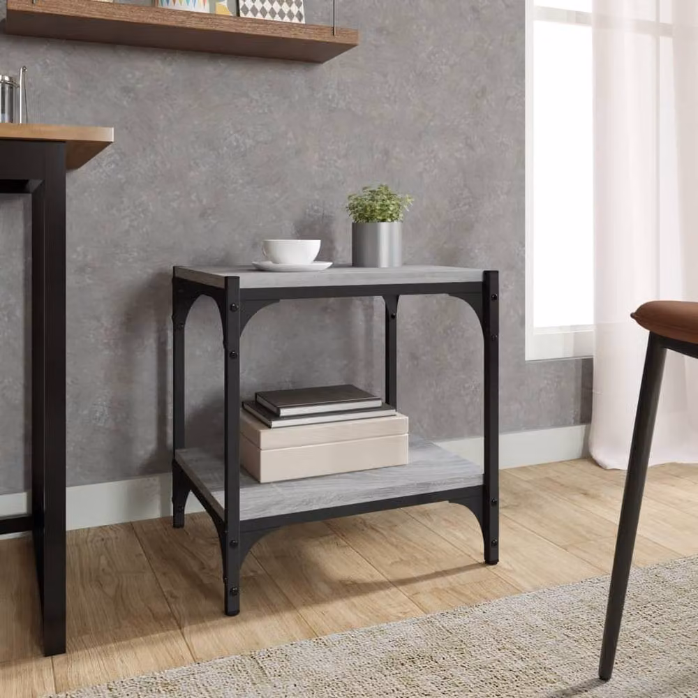 Berkfield Home Grey Sonoma TV Cabinet in Engineered Wood and Steel, W/D/H: 40 x 33 x 41 cm – 3