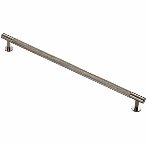 Loops Knurled Bar Door Pull Handle in Satin Nickel, 350 x 13 mm with 320 mm Centres