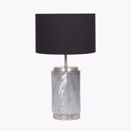 Pacific Lifestyle Grey Ceramic Table Lamp with Metal Details – 2