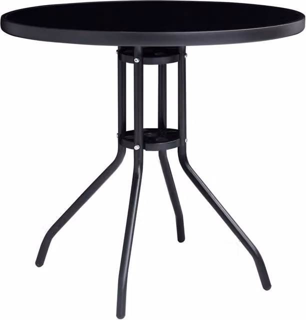 Berkfield Home 5 Piece Modern Bistro Set in Black and Anthracite with Powder Coated Aluminium and Glass