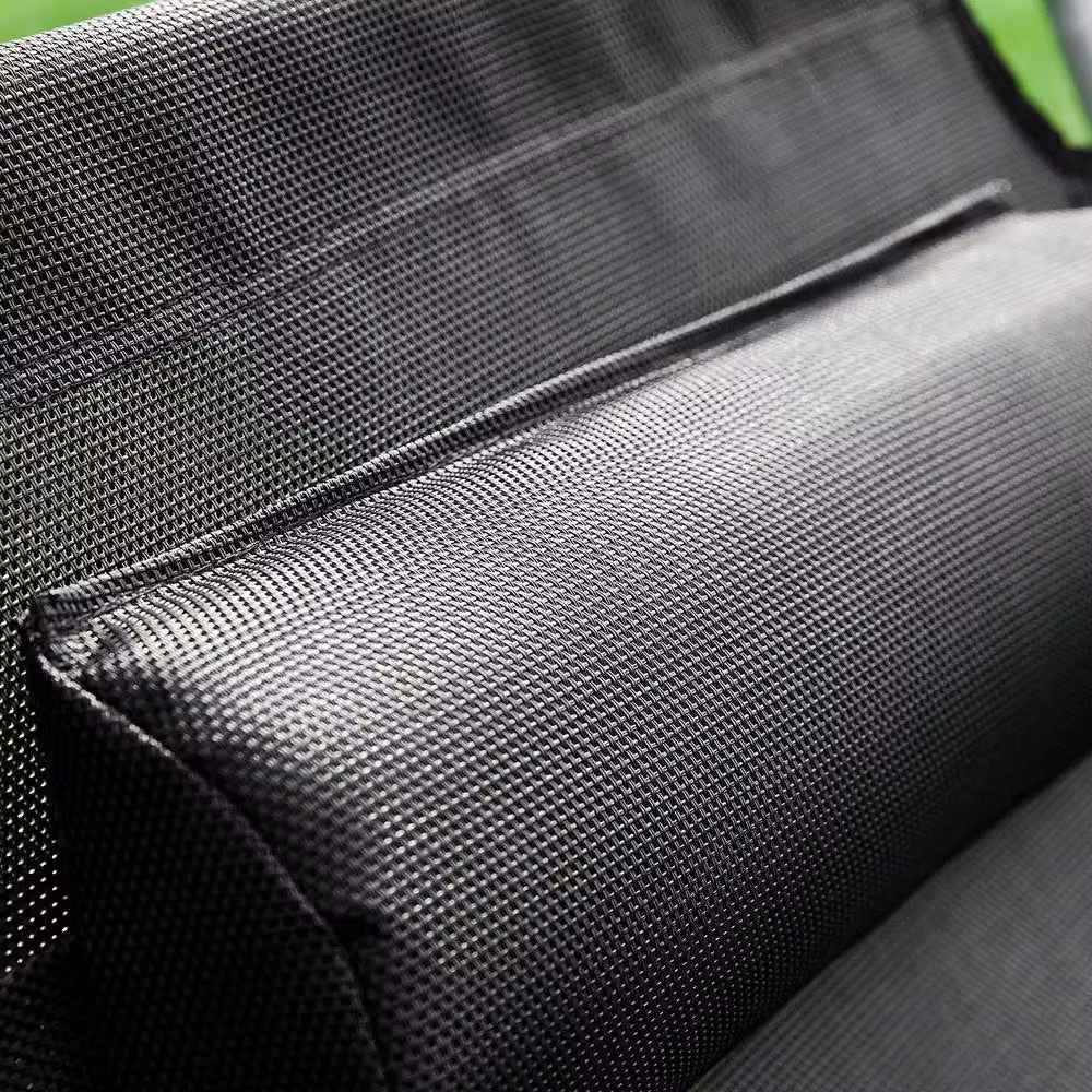 SoBuy Foldable Outdoor Lounge Chair in Black with Textilene Fabric and Powder Coated Steel Frame – 4