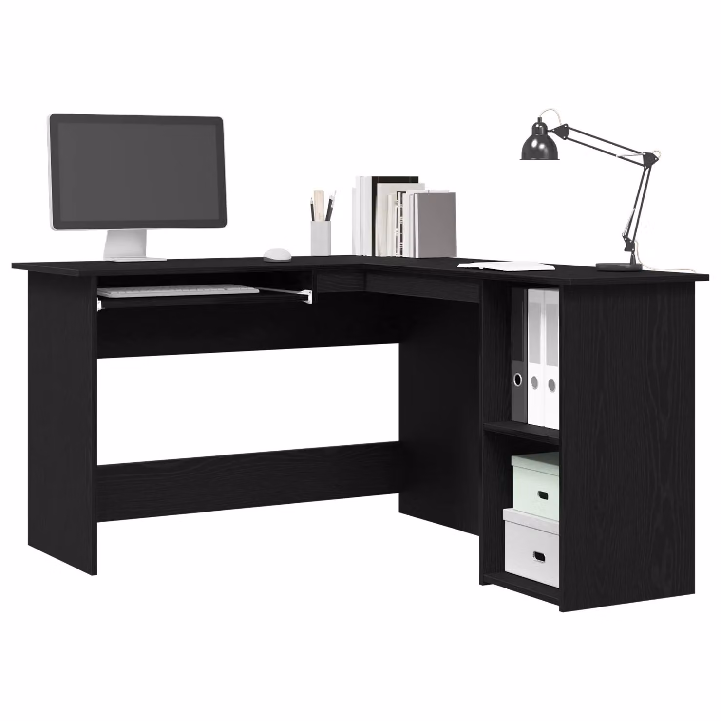 Berkfield Home Black Modern Corner Desk Made from MDF, W/D/H: 120 x 140 x 75 cm – 3