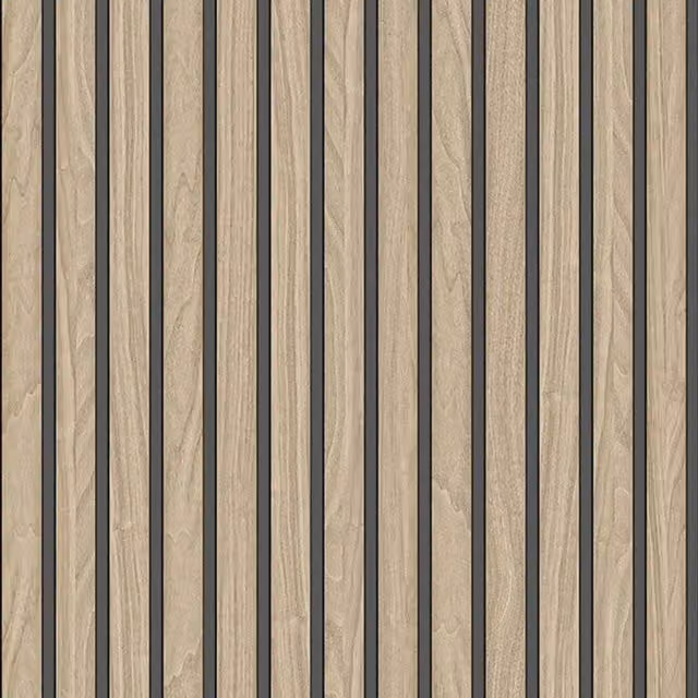 Belgravia Wood Look Striped Vinyl Wallpaper in Beige and Brown