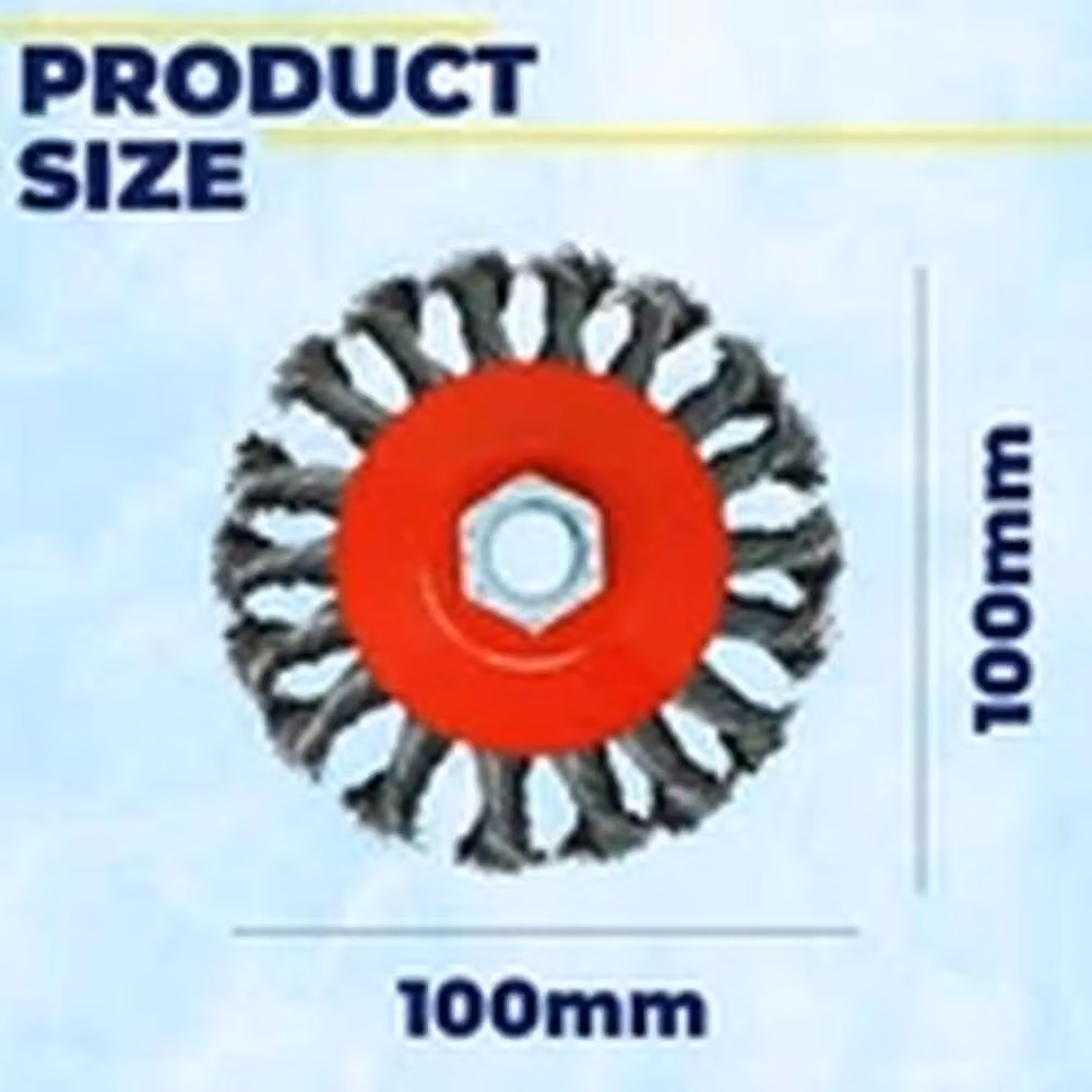 EONLION 10 Piece Flat Twist Knot Wire Wheel Brush Set for Angle Grinders in Red and Multicolour – 2