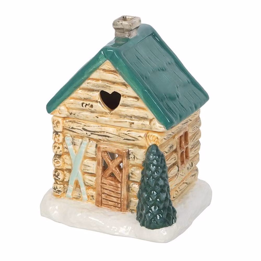 Uniqueful Cabin Ski Chalet Ceramic Oil Burner in Multicolour Rustic Design – 3