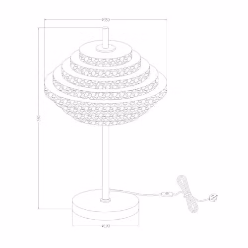 K LIVING Aspen Tiered Table Lamp in Gold/Brass and Transparent Glass – 2