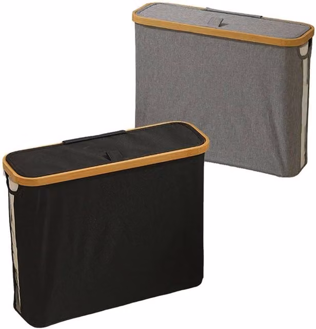 KORVIXA Black Waterproof Toilet Paper Storage Basket with Lid and Freestanding Design – 1