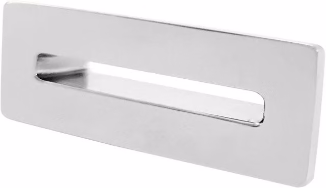 Nes Home Chrome Rectangle Basin Overflow Stopper in Silver