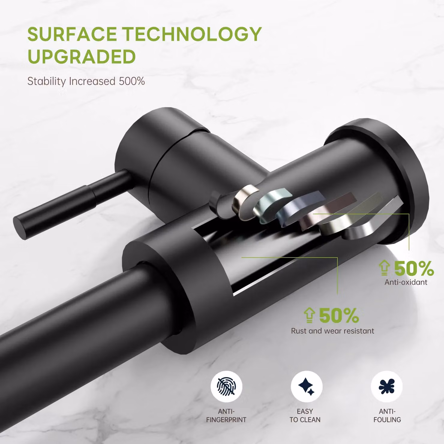 Appaso Matt Black Kitchen Waterfall Sink Mixer Tap with Pull Out Spray and Swivel Spout – 2