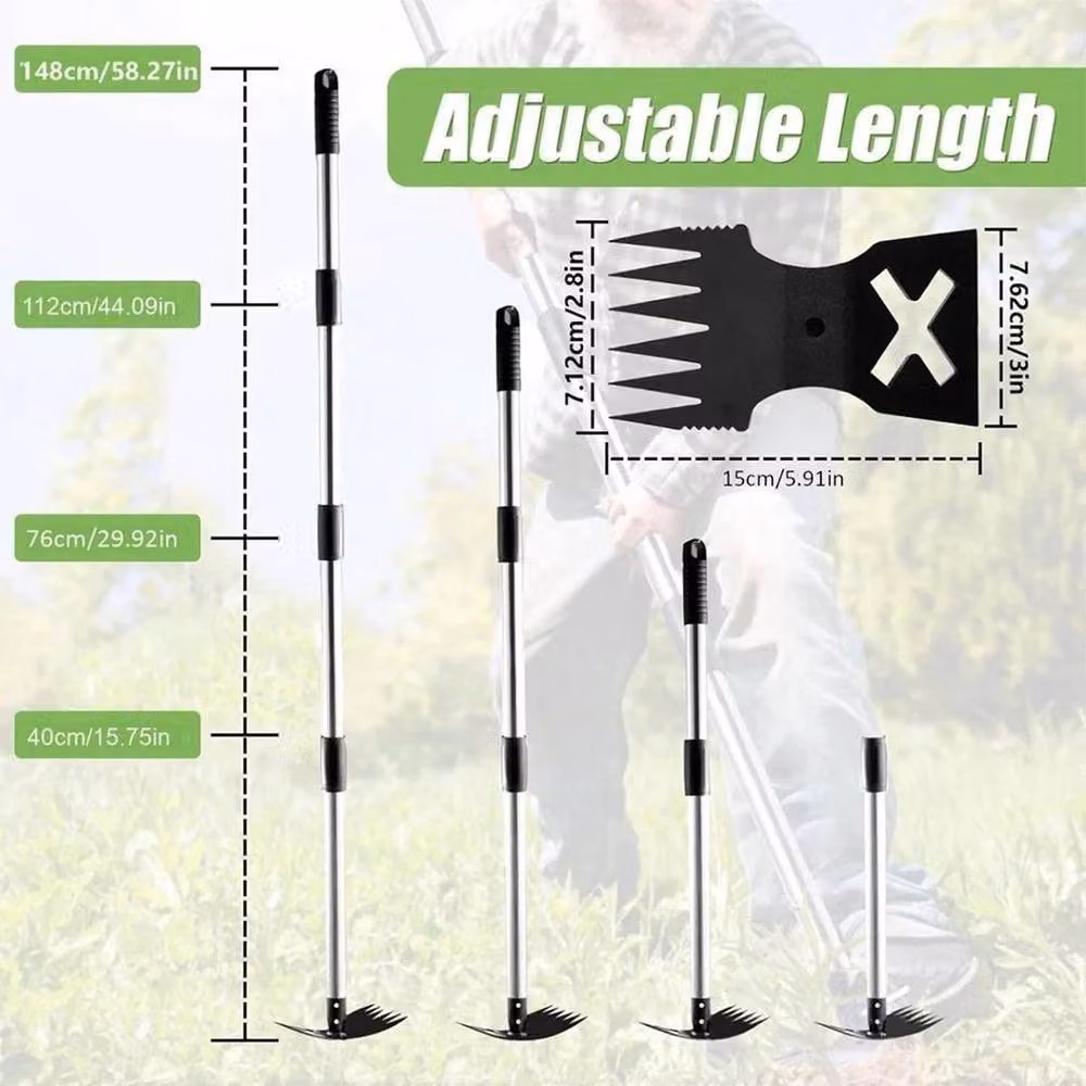 Kelvenix Professional 2-in-1 Steel Garden Hoe and Rake in Black – 2