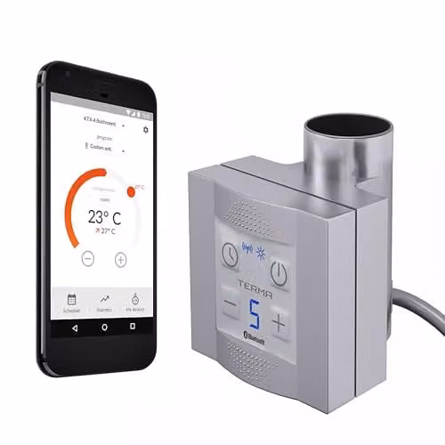 Terma Ktx-4 Heating Element with Blue Controller and Silver Threaded Stem