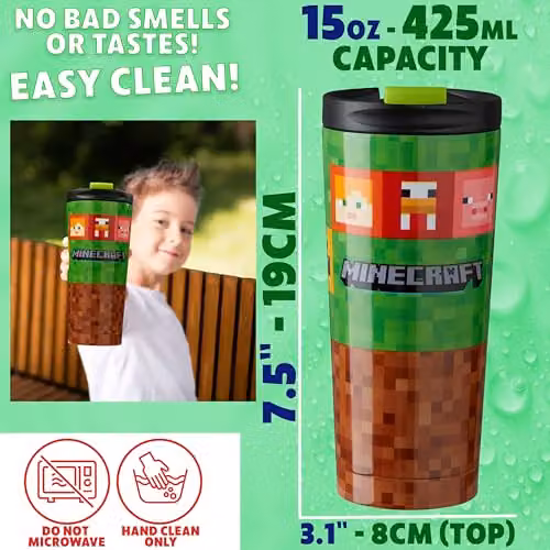 Get Trend Minecraft Insulated Stainless Steel Travel Mug, 425 ml, Multicolour – 9