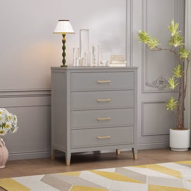 Palazzi 4 Drawer Chest in Grey by Cabinet Bits