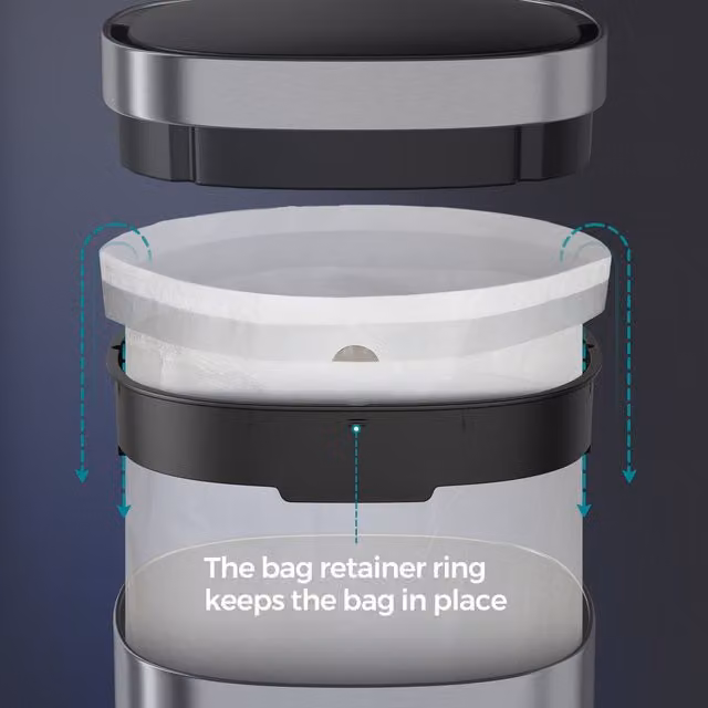 SONGMICS Motion Sensor Kitchen Bin, Silver