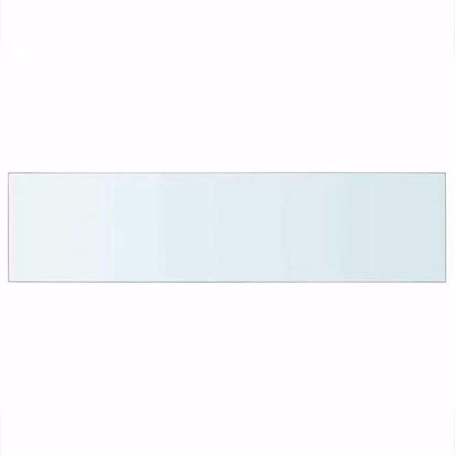 Berkfield Home 2-Piece Clear Glass Shelves, W: 100 cm, D: 25 cm