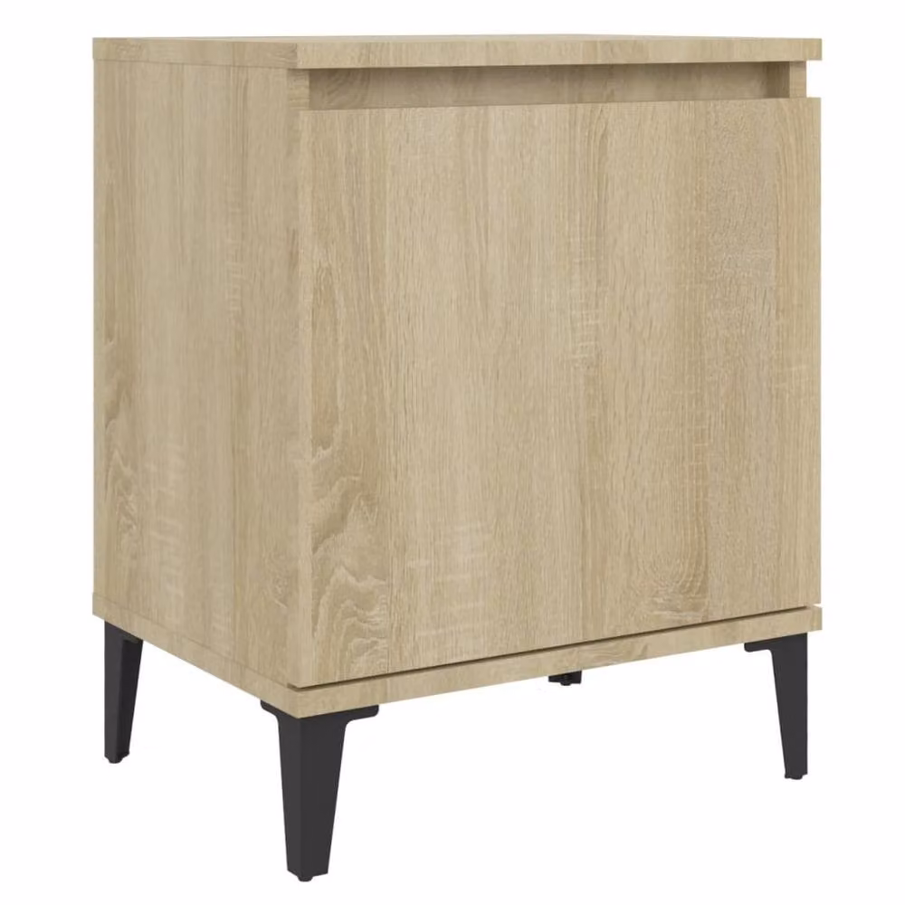 Berkfield Home Sturdy Bed Cabinet in Sonoma Oak and Light Brown with Metal Legs, W/D/H: 40 x 30 x 50 cm – 2