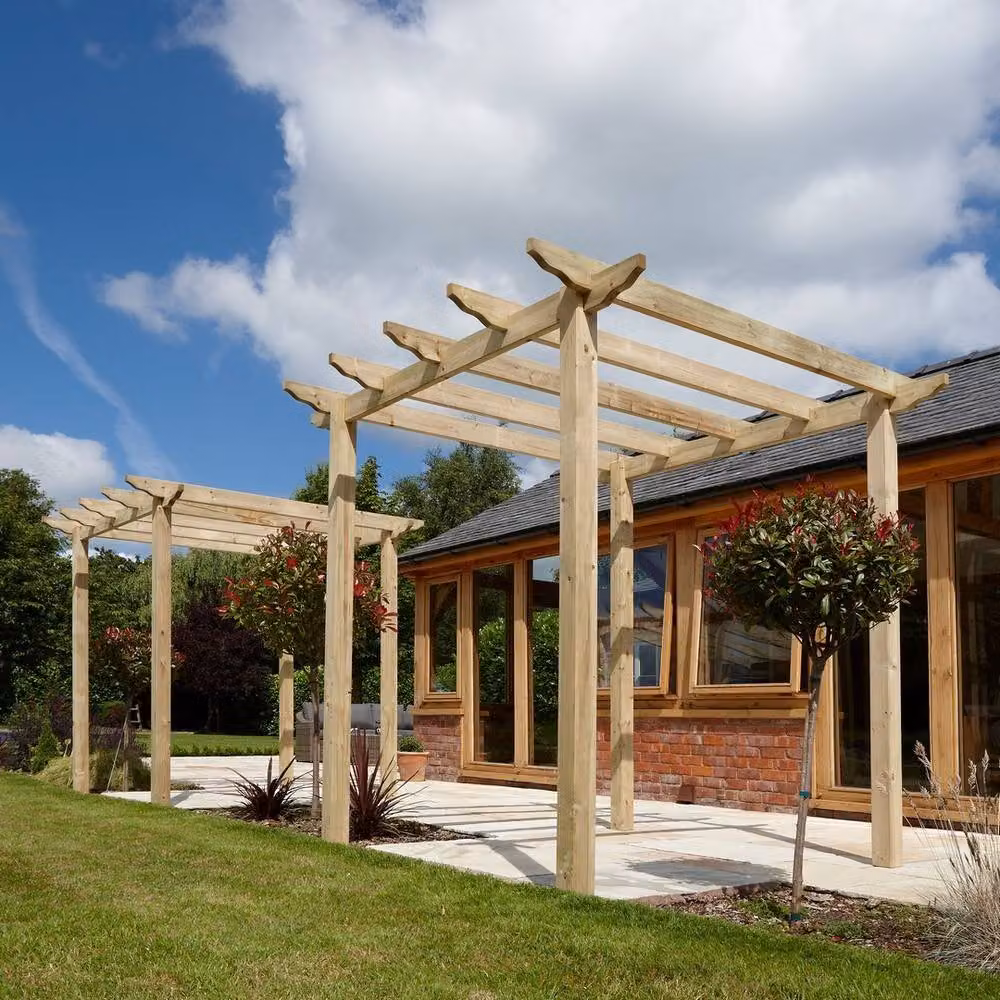 Rowlinson Timber Pergola in Brown, W: 240 cm, D: 240 cm, H: 276 cm – 2