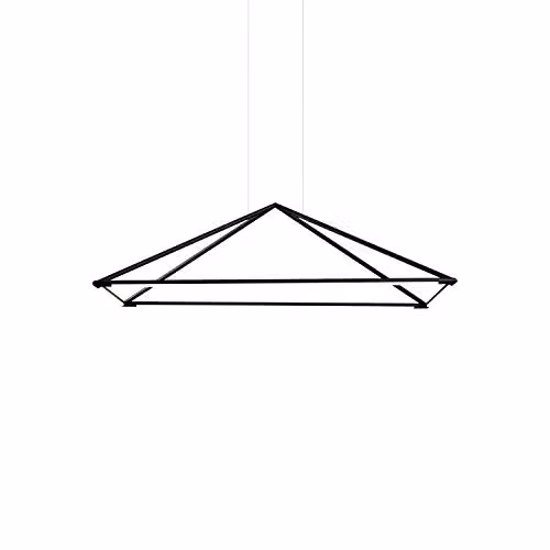 LEDS C4 Grok Tubs LED Decorative Ceiling Pendant in Matt Black, 5200lm, 3000K, 120cm