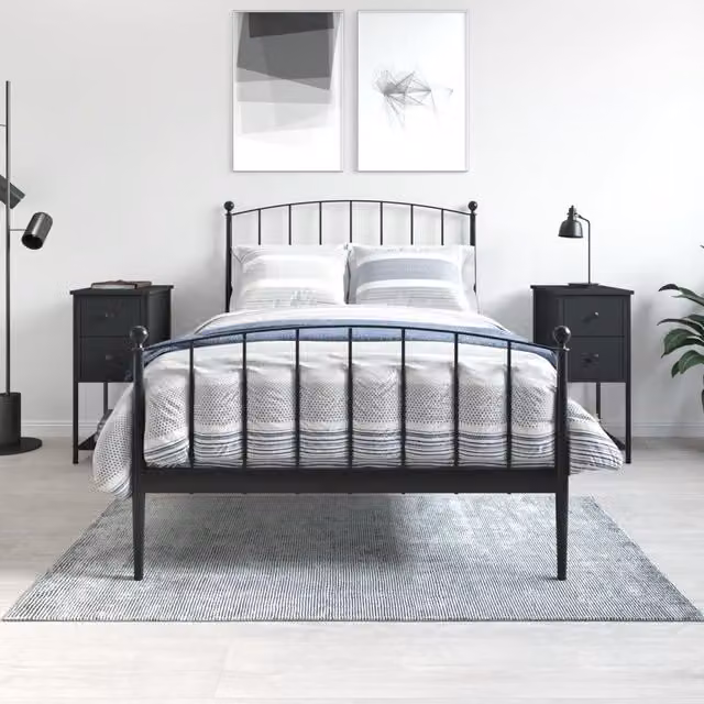 Berkfield Home Set of 2 Modern Black Bedside Cabinets, W/D/H: 32 x 42 x 70 cm – 1
