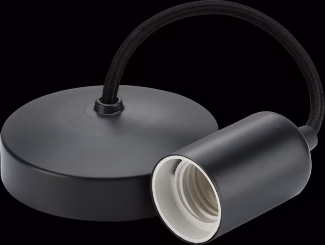 Netlighting Contemporary Cylinder Pendant Light Set in Black and Anthracite with E27 Socket