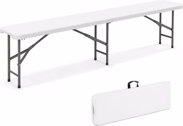 Costway 180 cm Portable Fold-in-Half Seat in White