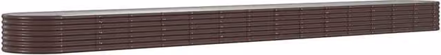 Berkfield Home Garden Powder-coated Steel Raised Bed in Brown, W/D/H: 620 x 80 x 36 cm