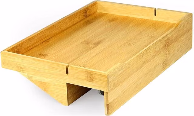 Maison & White Bamboo Clip-On Bedside Shelf in Brown Wood