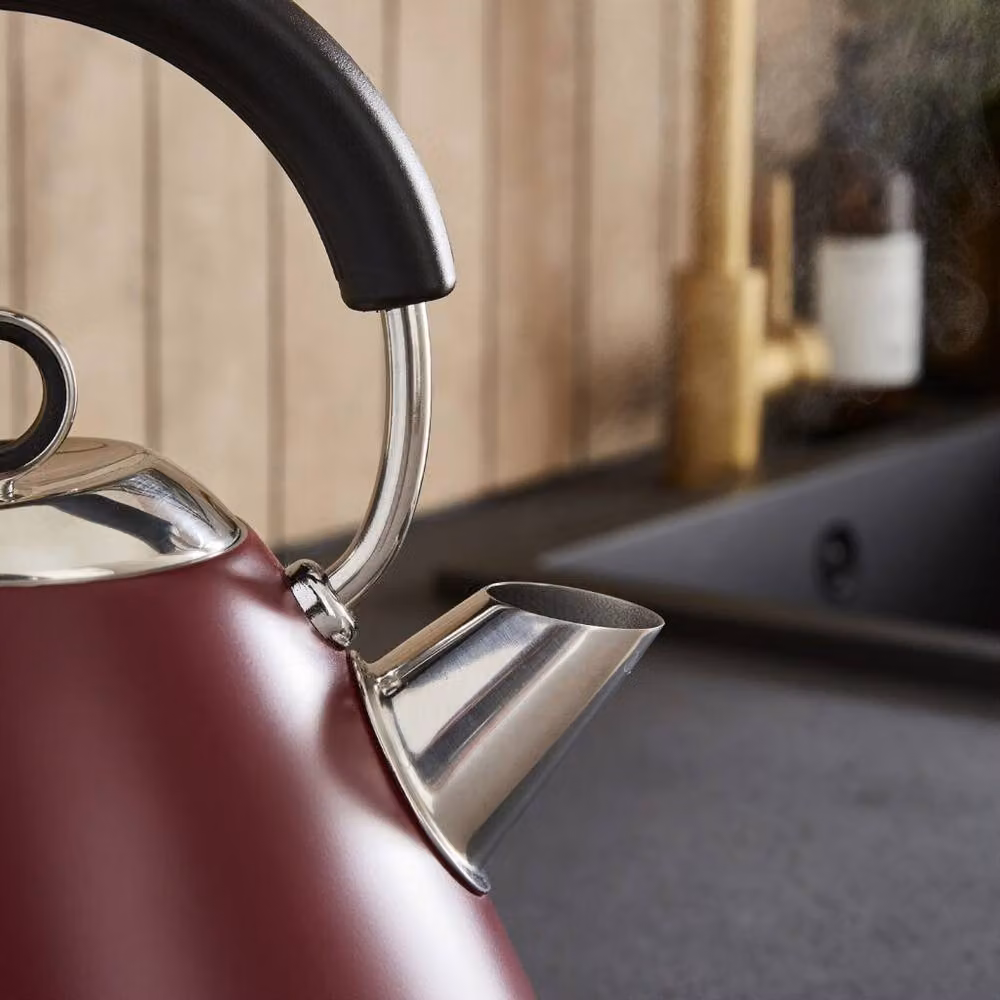Morphy Richards Accents Pyramid Kettle in Red and Silver with Limescale Filter – 4