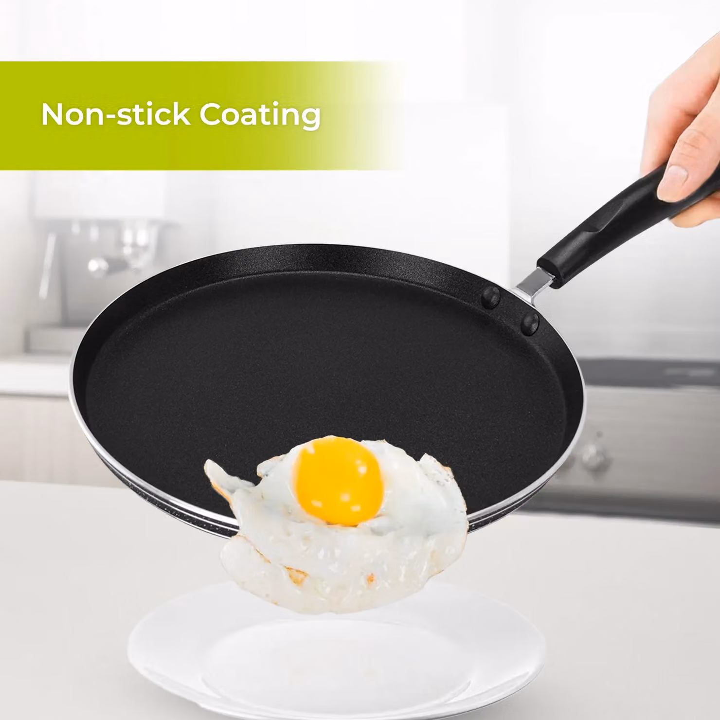 Royalford Non-Stick Crepe Pan and Dosa Tawa in Black – 4