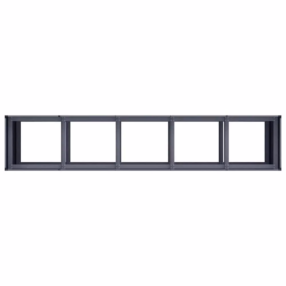 Berkfield Home Anthracite Steel Planter in Dark Grey, W/D/H: 200 x 40 x 80 cm – 4