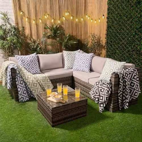 OHS Geometric Tile Fleece Throw Blanket in Black, White and Grey, W/D/H: 125 x 150 cm – 2
