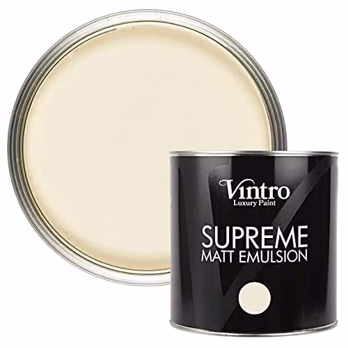 Vintro Luxury Matt Emulsion Multi Surface Paint in Yellow Cream, 2.5L – 1
