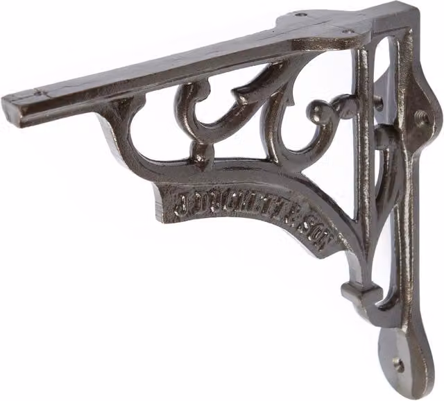Hammer and Tongs Ornate Iron Shelf Bracket, Grey, W/D/H: 15 x 15 x 15 cm