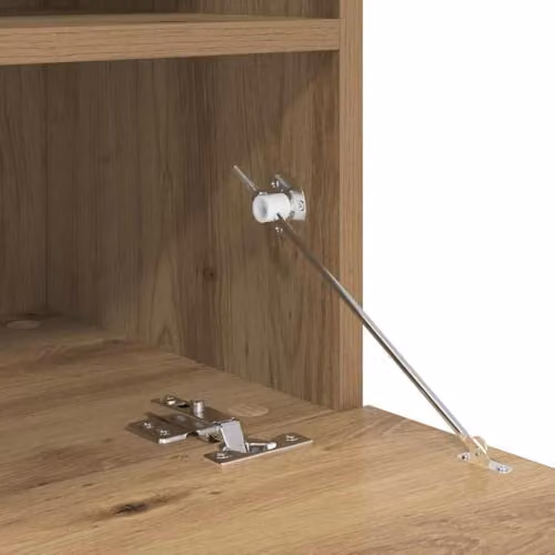 vidaXL Modern Wall-Mounted TV Cabinet in Oak Brown with Integrated Lighting and Internal Shelves, W: 100 cm, D: 30 cm, H: 40 cm – 3
