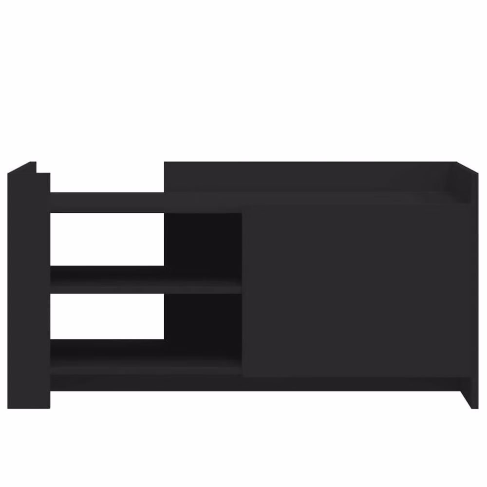 Berkfield Home Modern Black Rectangular Coffee Table in Matt Engineered Wood W/D/H: 100 x 50 x 50 cm – 4