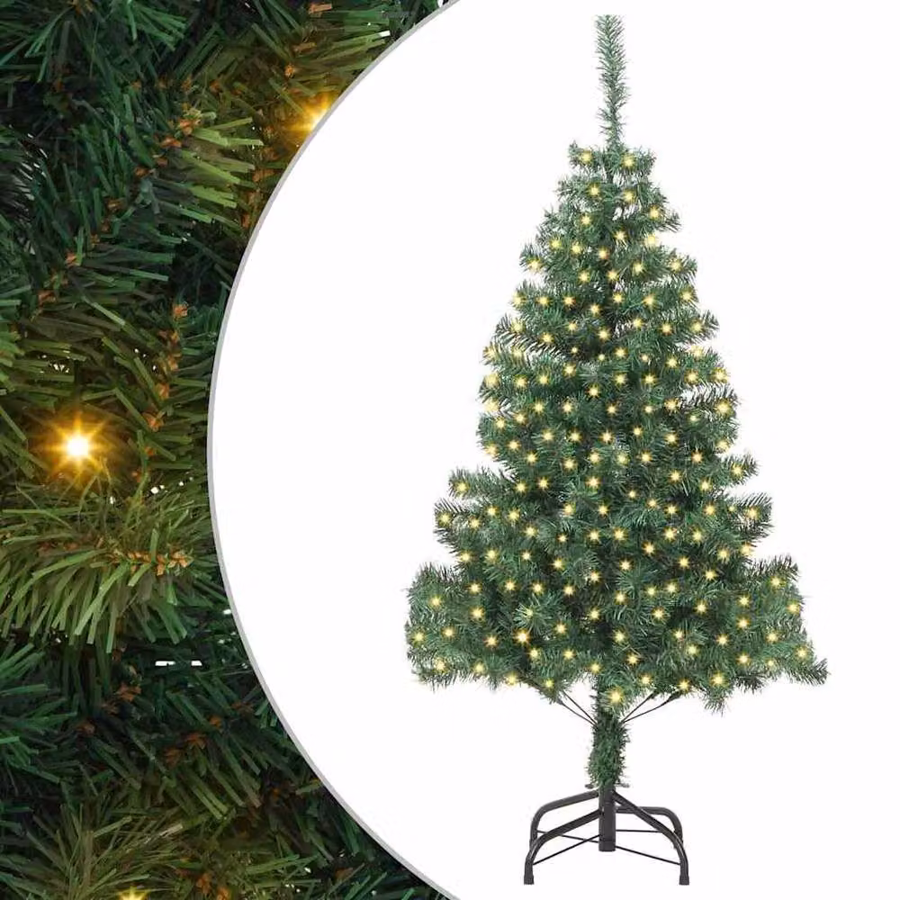 Berkfield Home Green PVC Christmas Tree with 300 LEDs and Stand, Height: 180 cm – 2