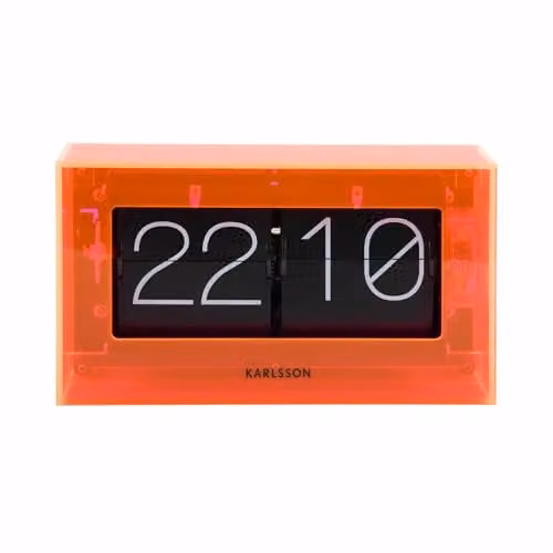 PRESENT TIME Karlsson Digital Tabletop Flip Clock in Orange, W/D/H: 20.7 x 11.7 x 11.7 cm – 1
