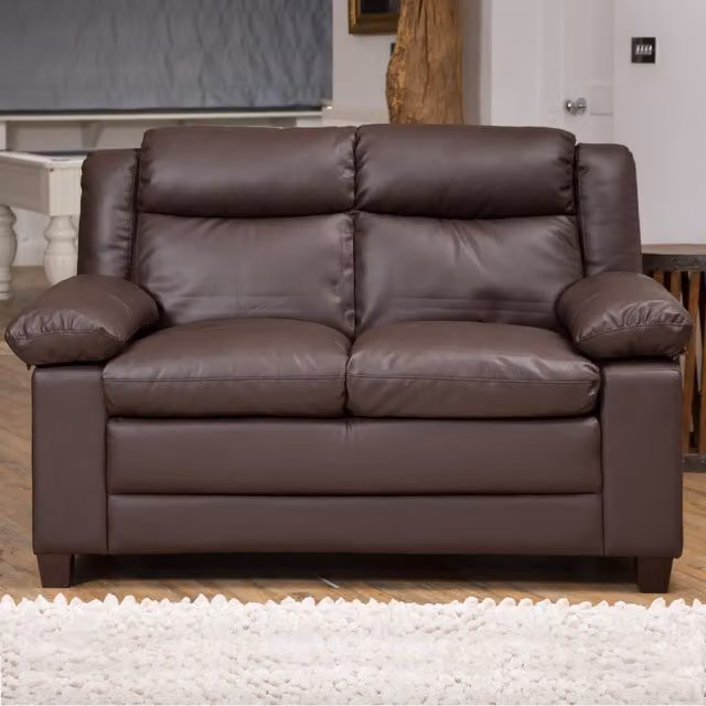 Artemis Home Standish 2 Seat Sofa in Brown Synthetic Leather – 1