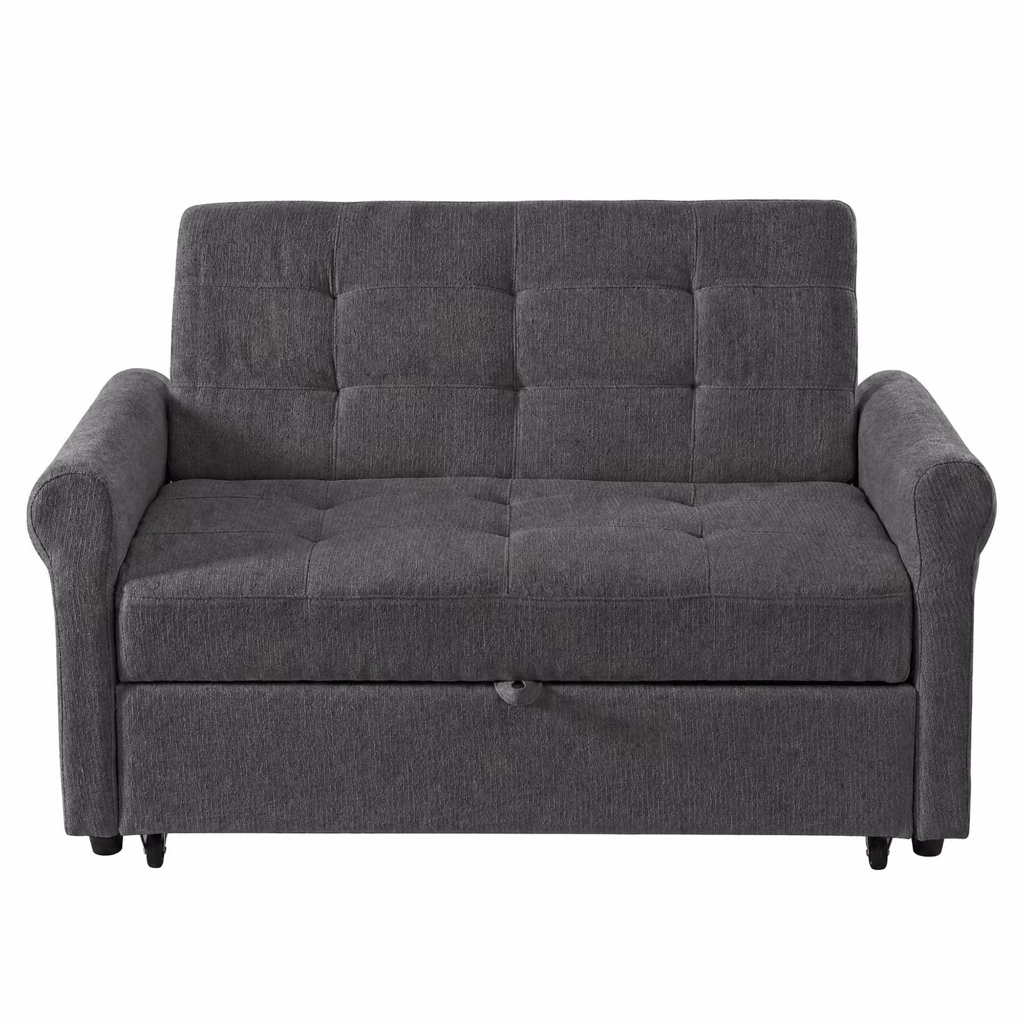 Aosom UK Convertible Sofa Bed in Dark Grey with Adjustable Backrest, USB and Type-C Ports, and Storage Pocket, W/D/H: 173 x 135 x 58 cm – 2