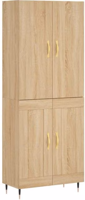 Berkfield Home Sonoma Oak Highboard in Beige, W/D/H: 69.5 x 34 x 180 cm – 1