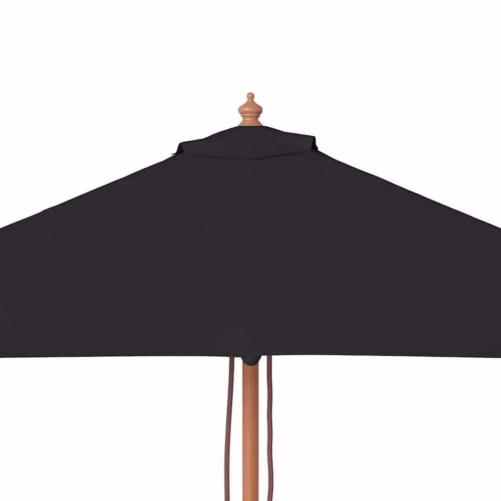Berkfield Home Outdoor Parasol with Black Canopy and Bamboo Wood Pole, W: 150 cm, D: 200 cm, H: 235 cm – 5