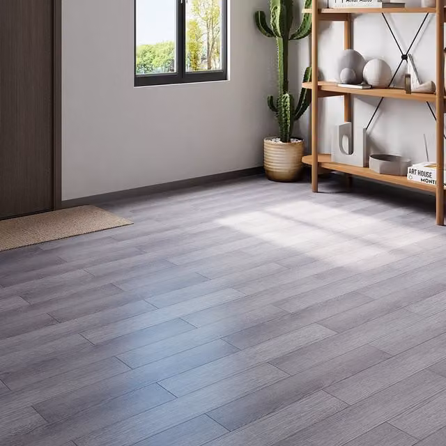 Livingandhome Set of 36 Rustic Wood Effect Self-adhesive PVC Flooring Planks in Grey
