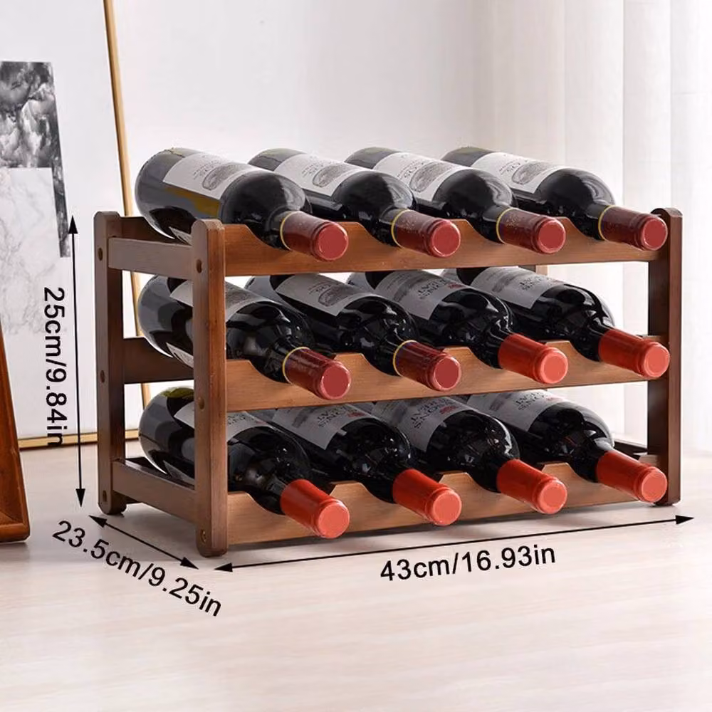 PAWNORA Wooden Wine Rack in Natural Brown and Sand – 2