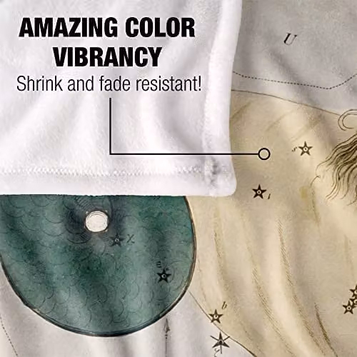 Graffitee Studios Vintage Capricorn Zodiac Super Soft Microfibre Throw Blanket, White, W/D: 152 x 127 cm – 2