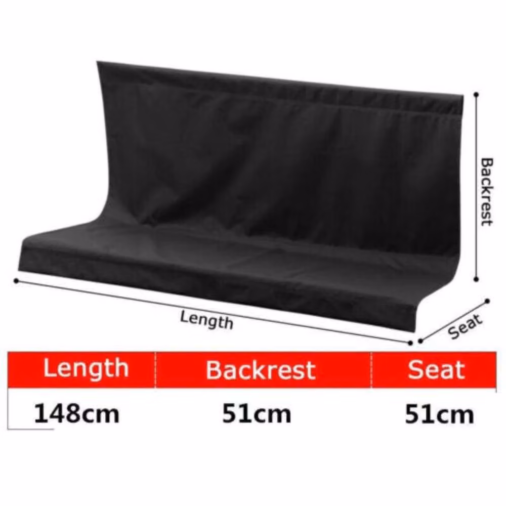 FLAVORA Black Water Repellent Polyester Garden Stool Cover W/D/H: 148 x 51 x 51 cm – 2