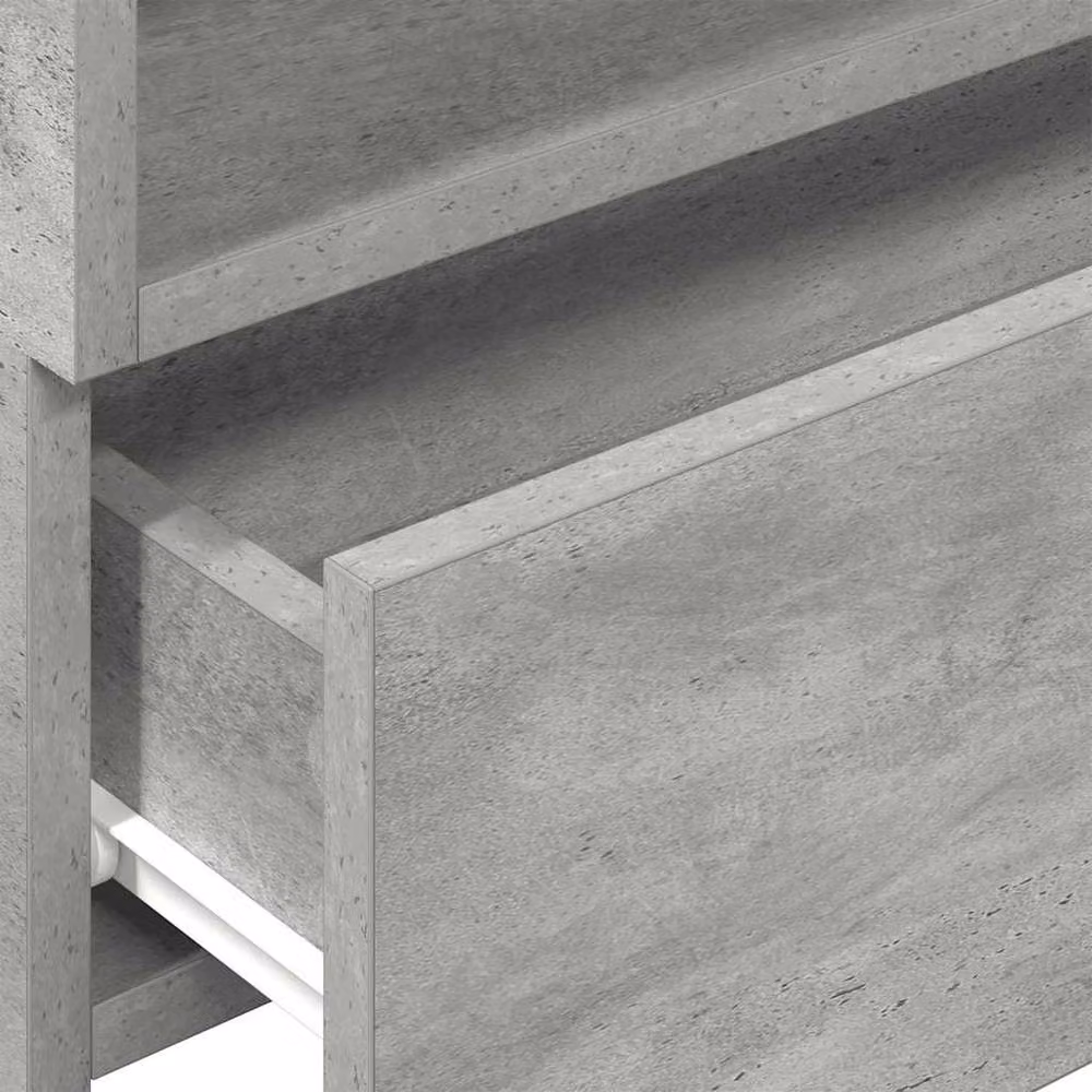 Berkfield Home Wall-mounted Bedside Cabinet in Concrete Grey, W/D/H: 45 x 26 x 28.5 cm – 2