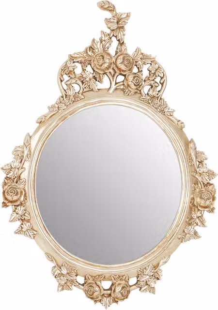 Orsina Marseille Round Wall Mirror in Gold Champagne Finish