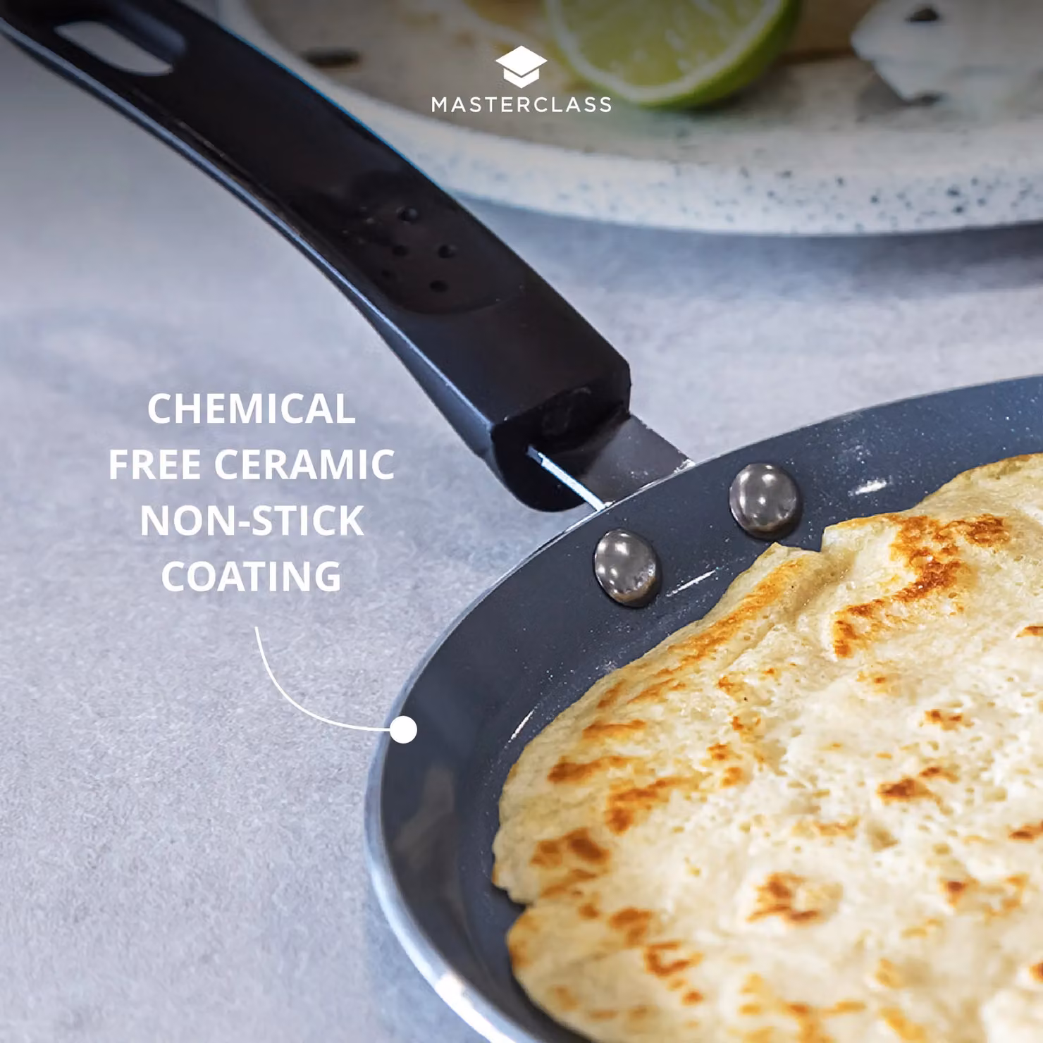 MasterClass Ceramic Non-Stick Aluminium Crepe Pan, Diameter: 24 cm, Dark Grey – 5