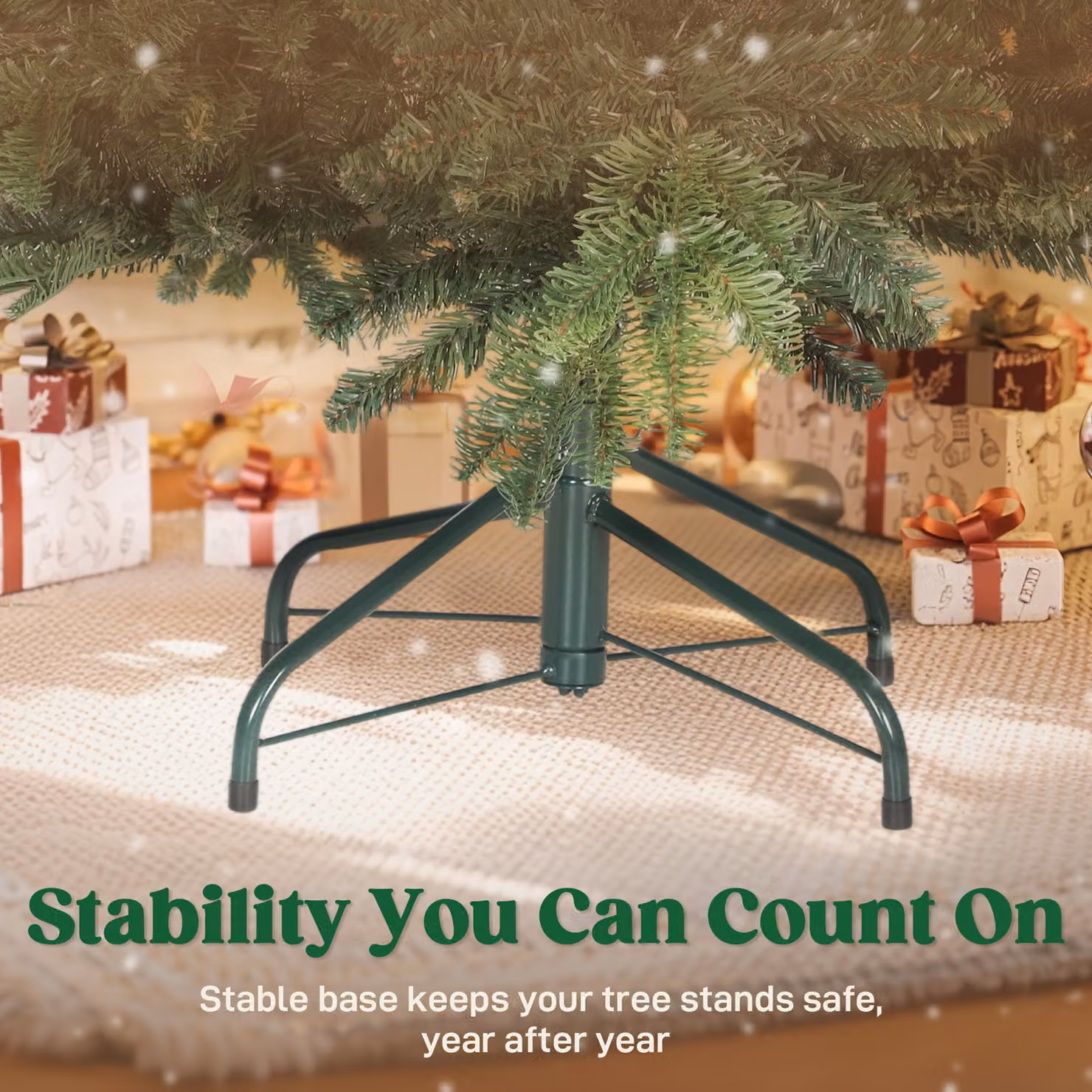 HOMCOM 5ft Artificial Christmas Tree with Realistic Branches, Green, Height: 152.4 cm – 7